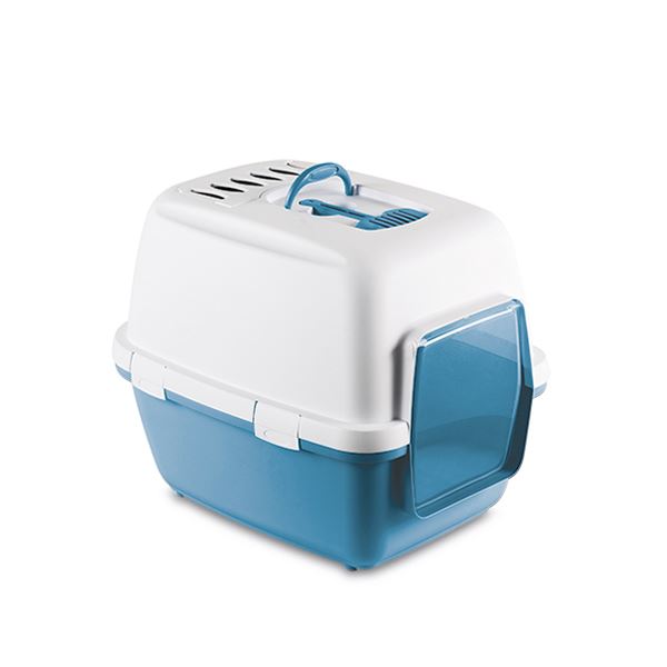 Stefanplast Cathy Comfort Kapalı Kedi Tuvaleti Mavi