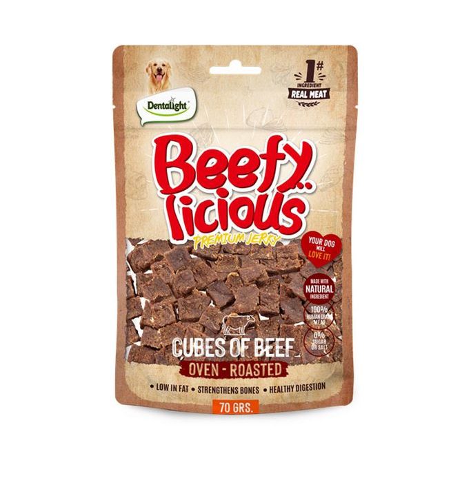 DENTALIGHT BEEFY CUBES OF BEEF 70G