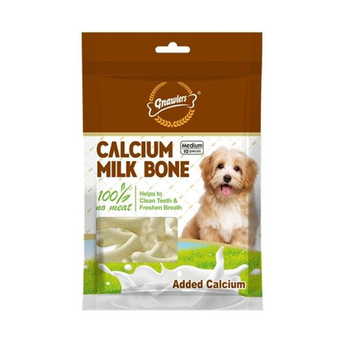 Gnawlers Calcium Milk Bone 7,5 Cm 12'Li